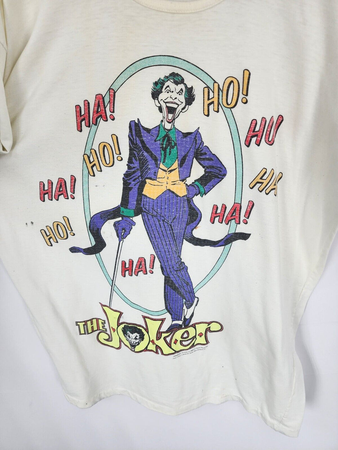 Vintage 1982 DC Comics Batman Joker White Shirt Size Made in USA