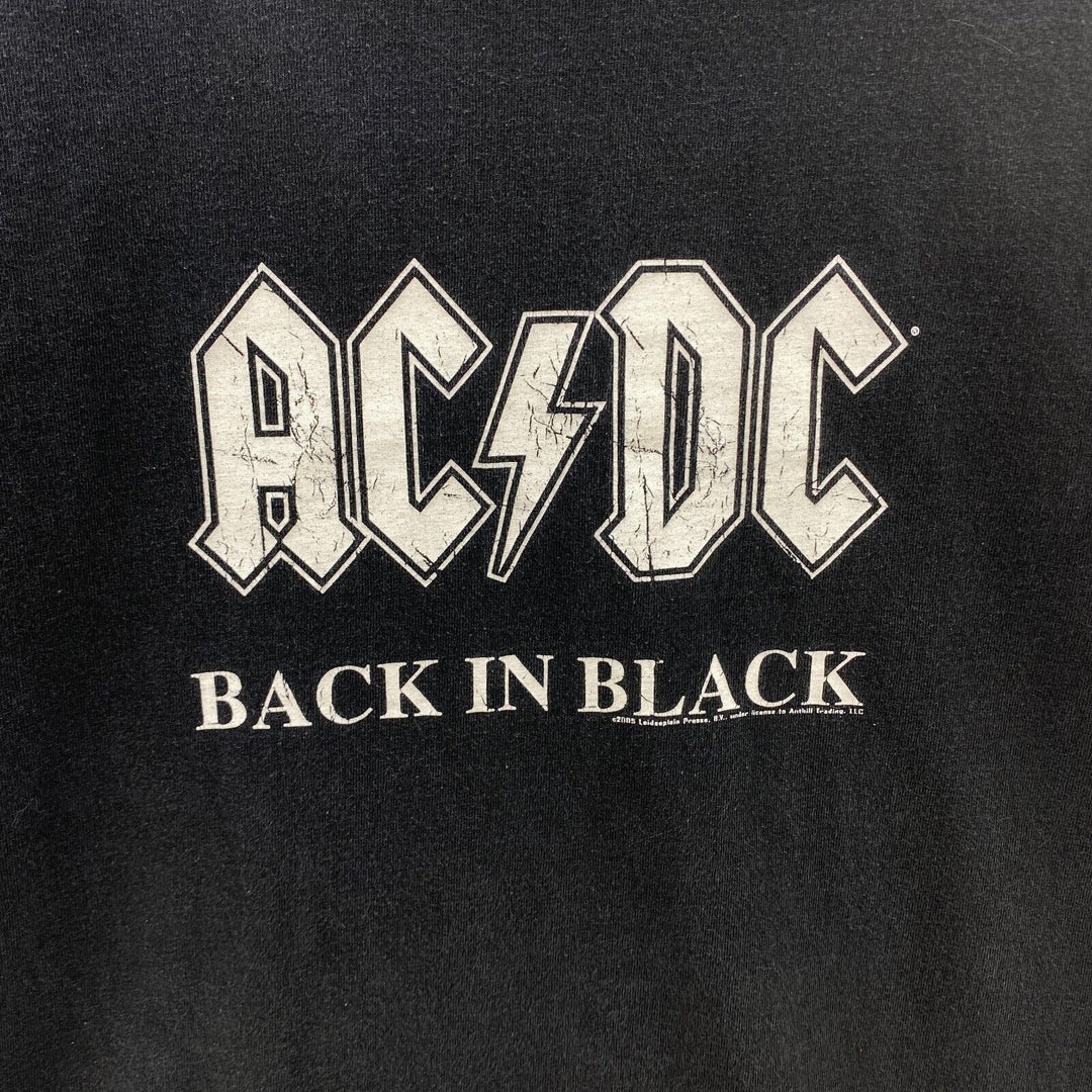 Vintage ACDC Back In Black 2005 Black T-shirt Size L Rock Band