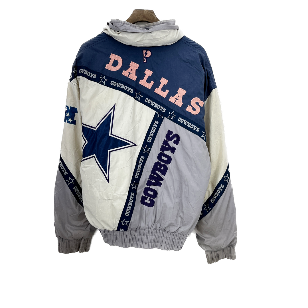 Vintage Pro Player Dallas Cowboys NFL Full Zip Blue Insulated Jacket Size S
