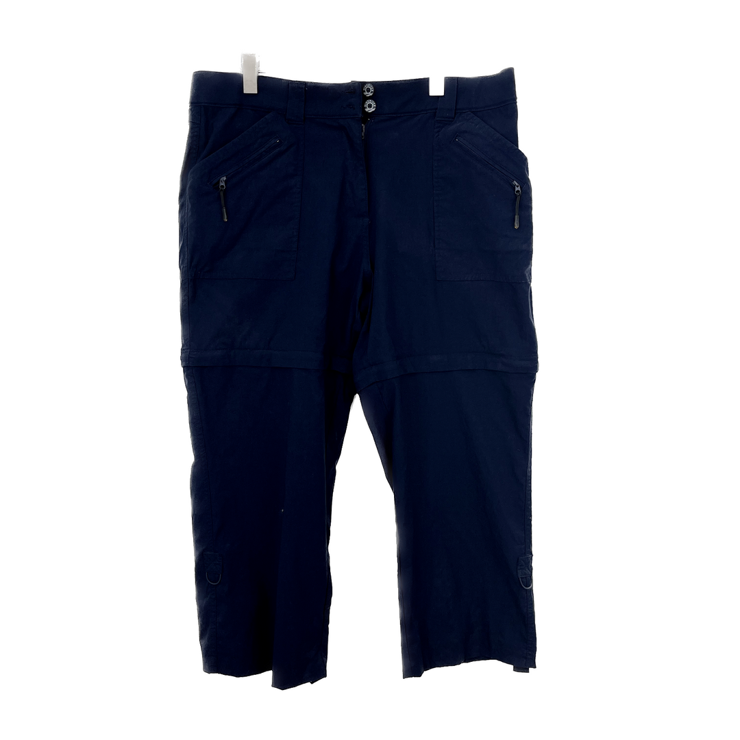 Vintage Detachable Wind River Navy Blue Cargo Pants Shorts Size 16x 25 Women's