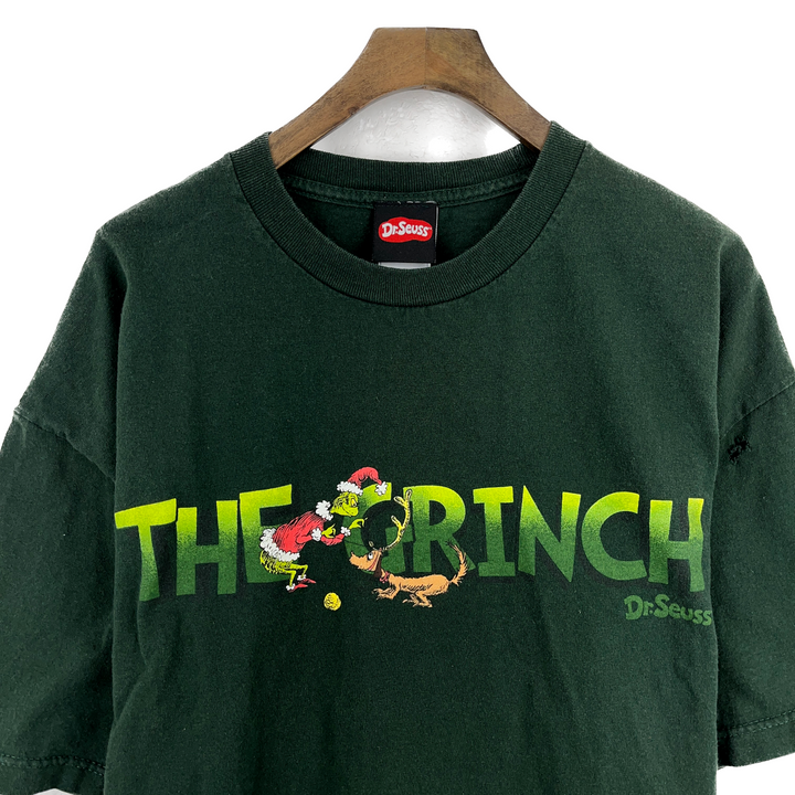Vintage The Grinch Dr. Seuss Graphic Print Green T-shirt Size XL