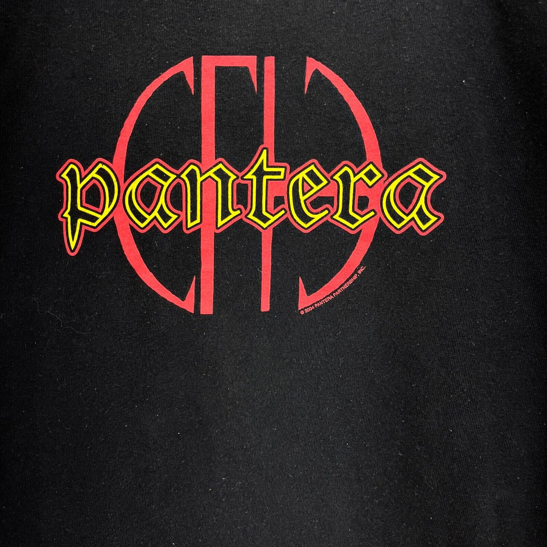 Vintage Pantera Rock Band Skull Black T-shirt 2004 Size XL