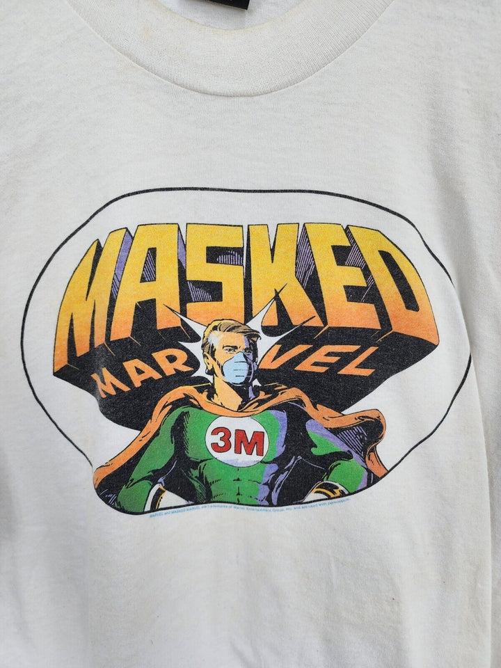 Vintage Screen Stars The Masked Marvel T-Shirt Men XL Single Stitch White USA