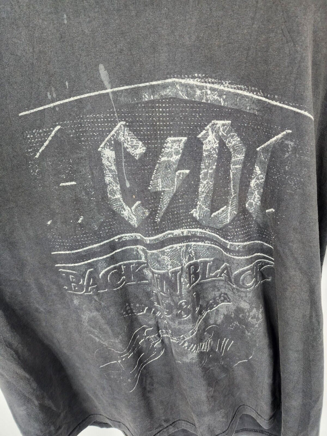 Vintage ACDC Shirt Men's Size Black Concert Tour Back In Black