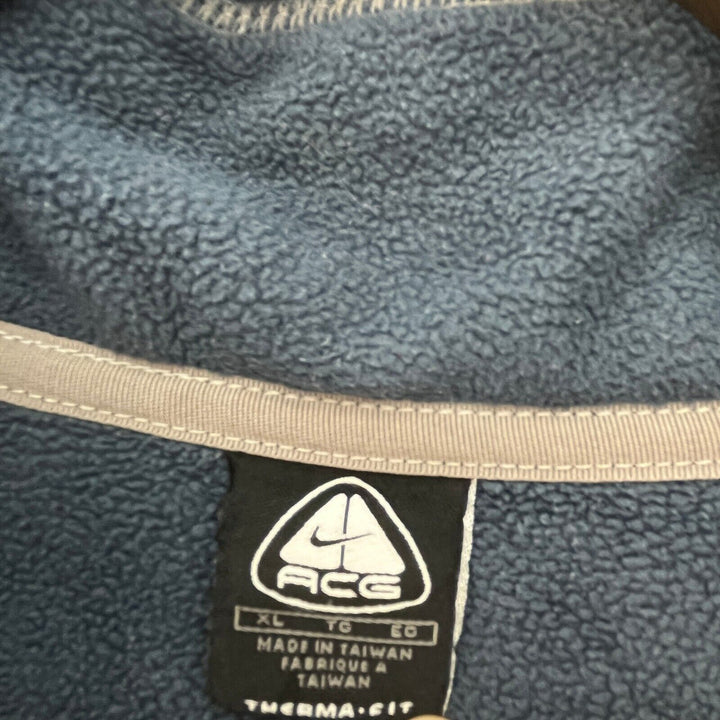 Nike ACG Therma Fit 1/4 Zip Vintage Fleece Sweatshirt Size XL Blue