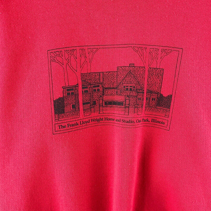 Vintage Frank Lord Wright Home and Studio Art Sweatshirt Red 80s Size Large