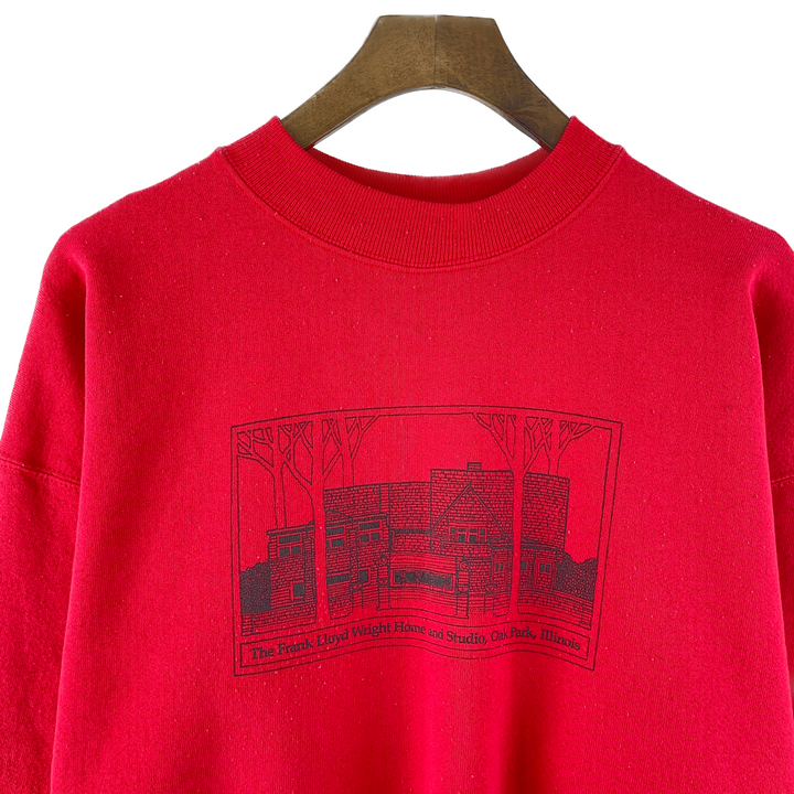 Vintage Frank Lord Wright Home and Studio Art Sweatshirt Red 80s Size Large