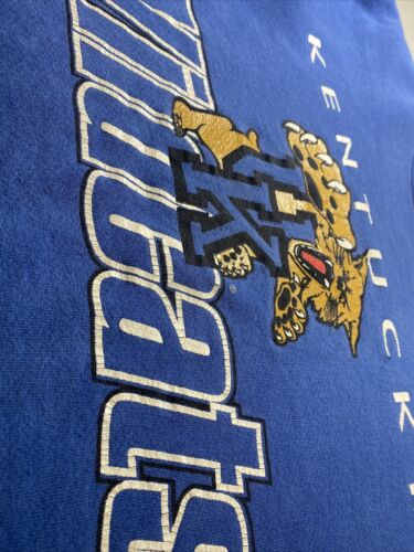 Vintage Kentucky Wildcats NCAA Basketball Blue Sweatshirt Size 2XL