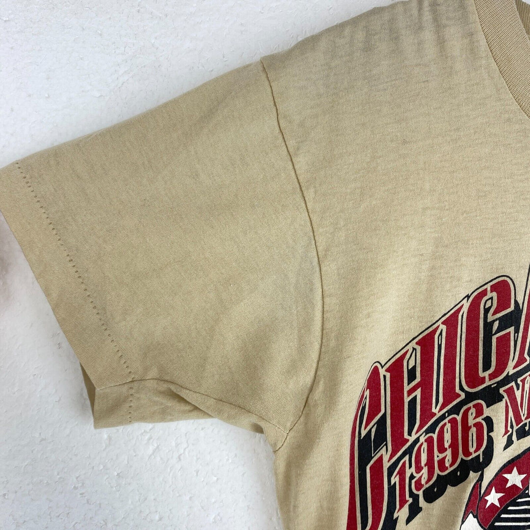 Vintage Chicago Bulls NBA Champions Beige T-shirt Size M