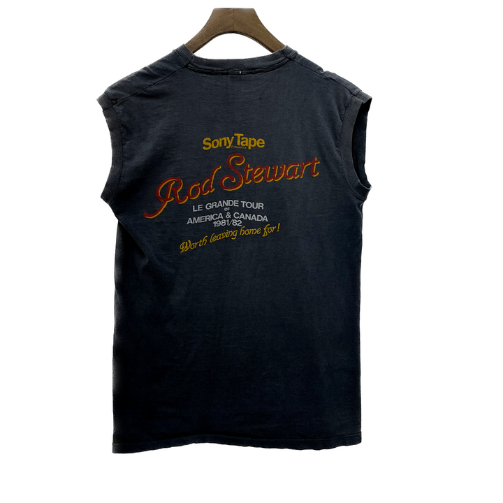 1982 Rod Stewart Tonight I'm Yours Tour Vintage Sleeveless T-shirt Size M Black