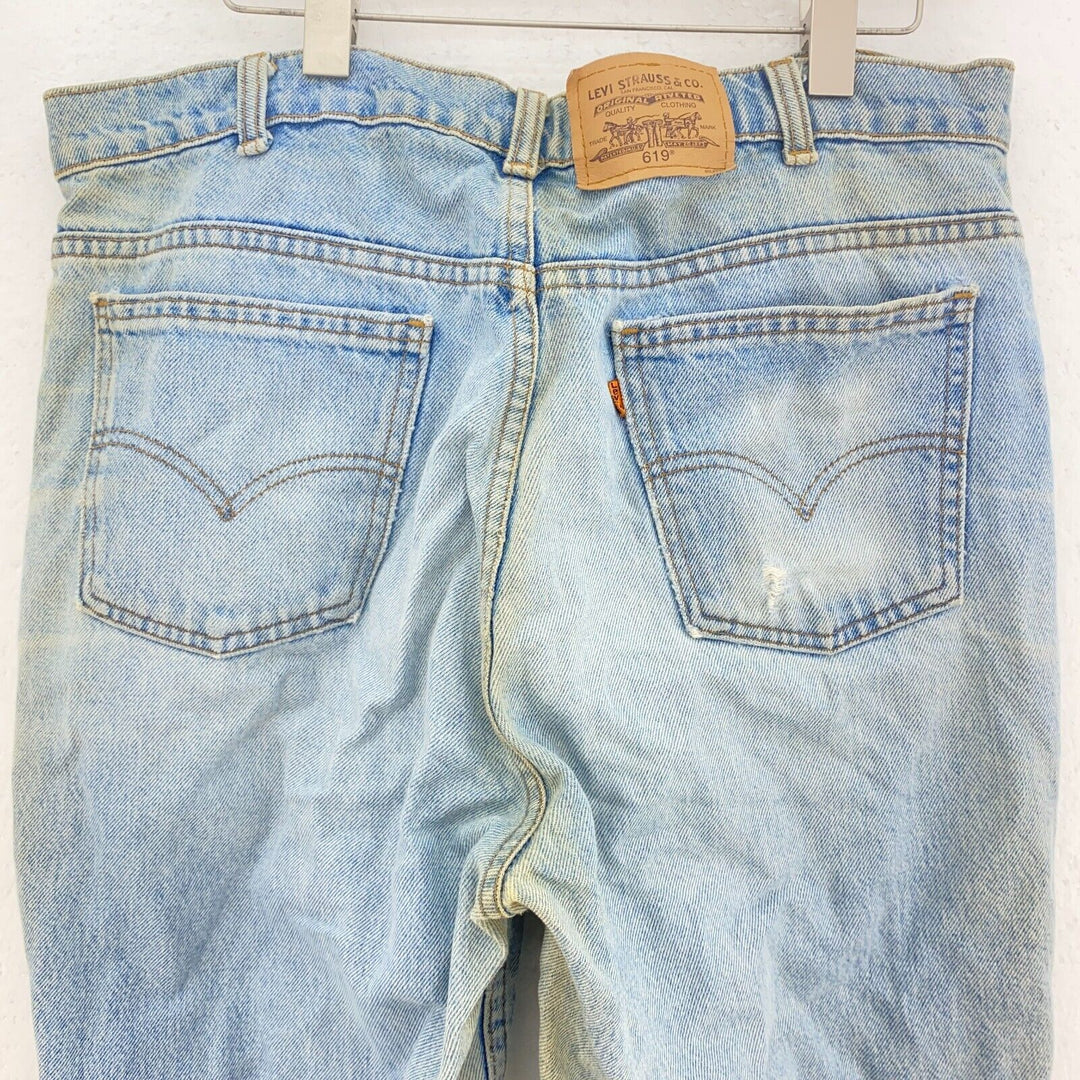 Levi Strauss 619 Orange Tab Vintage Blue Light Wash Demin Jeans Size 36