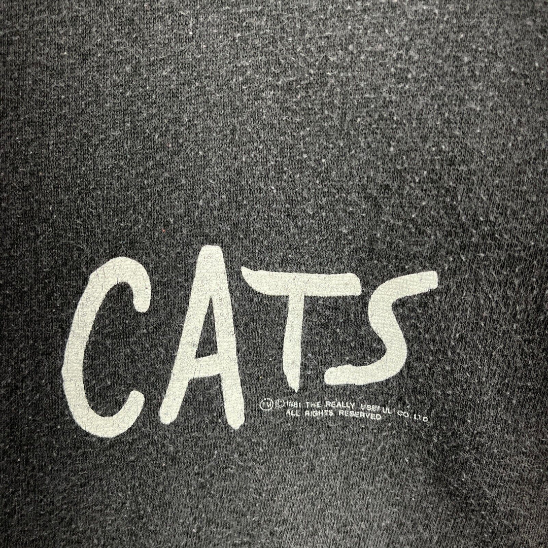 Vintage Cats 1981 Broadway Musical Black Sweatshirt Size S