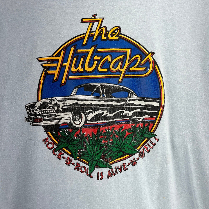 Vintage The Fabulous Hubcaps Rock n Roll 1980s Band T-Shirt The Blue Size L
