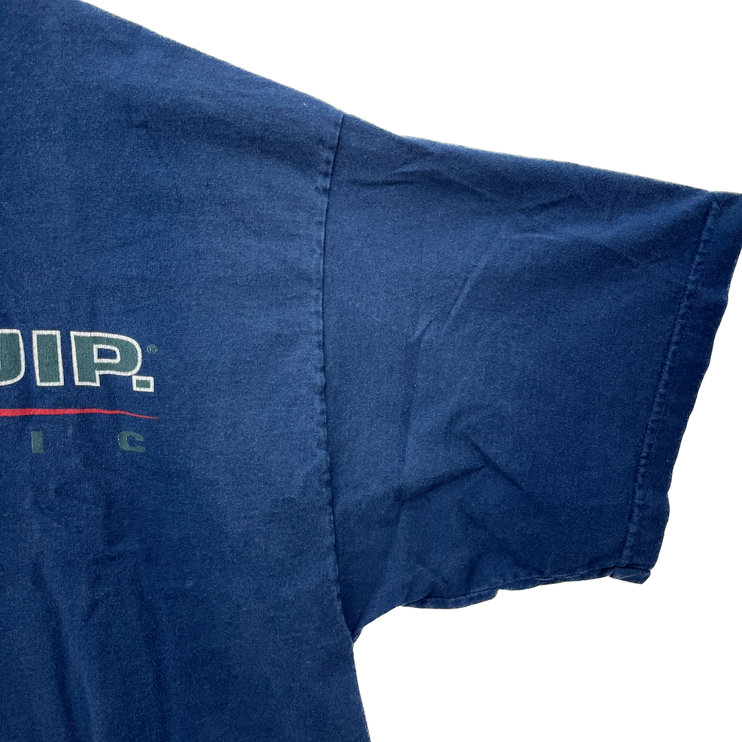 Vintage B.U.M. Equipment Spell Out Navy Blue T-shirt Size L