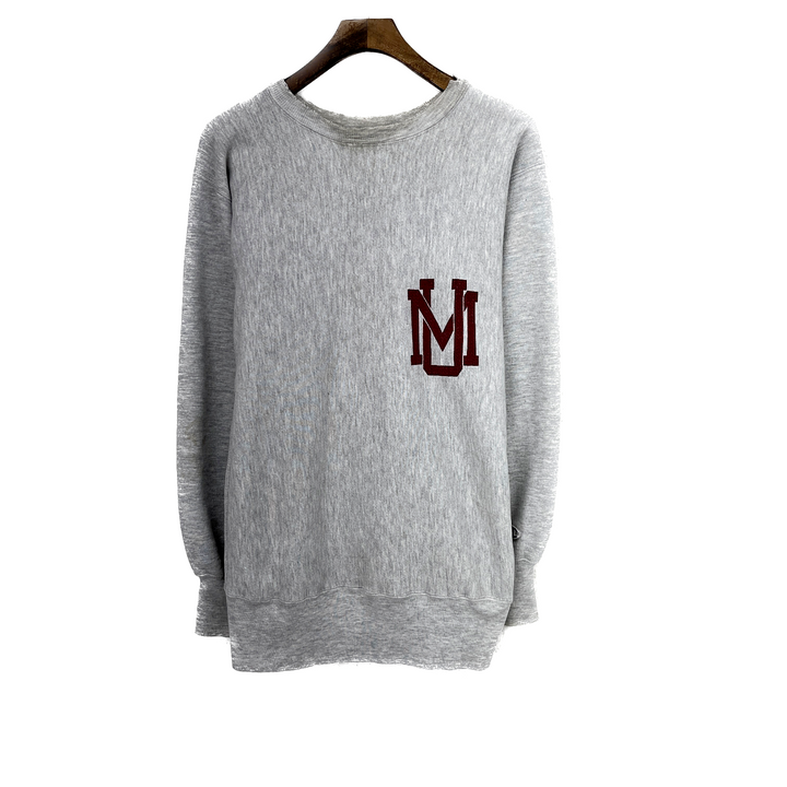 Vintage Champion University Of Massachusetts Logo Gray Sweatshirt Size L