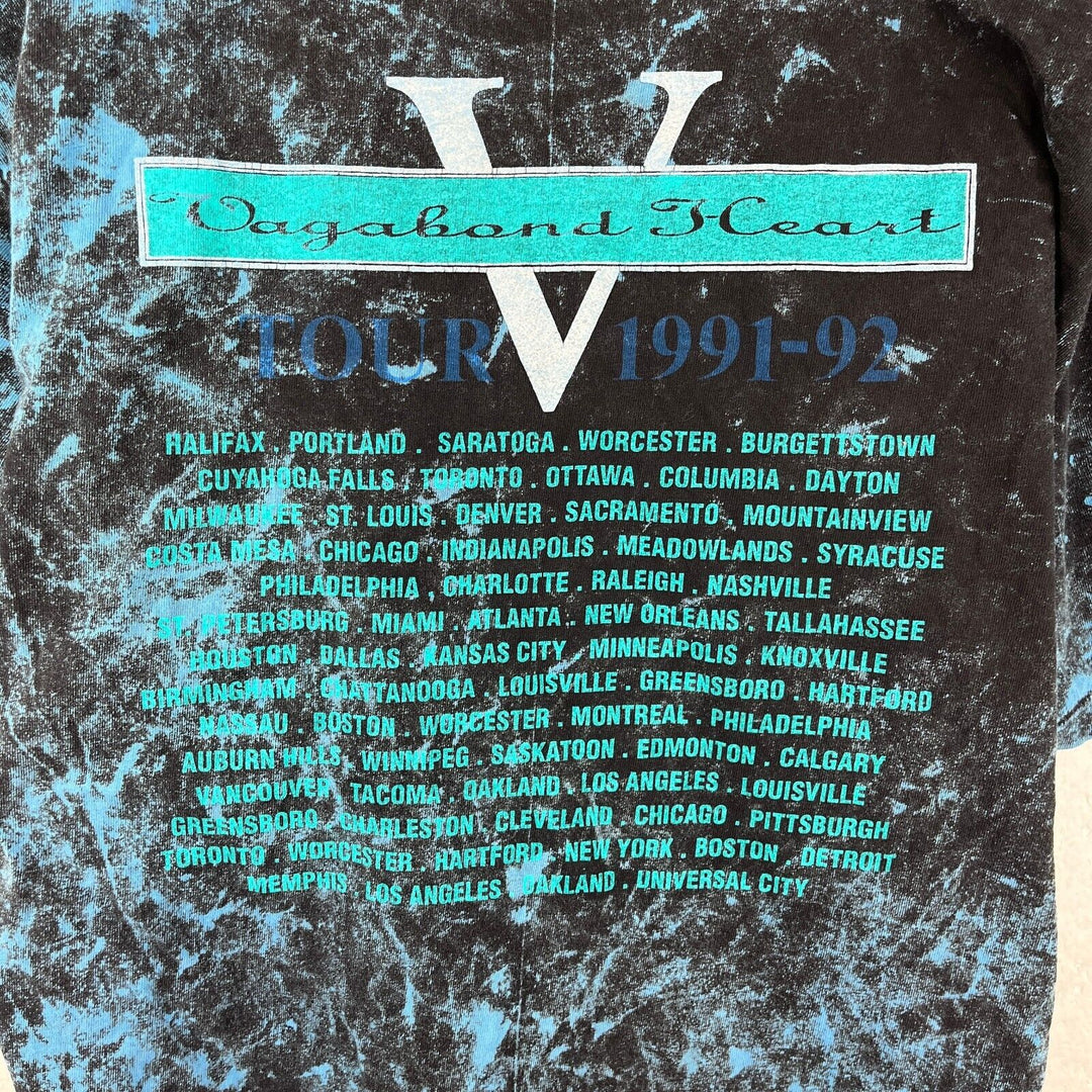 Vintage Rod Stewart Tour 1991 Acid Wash Print Blue T-shirt Size XL