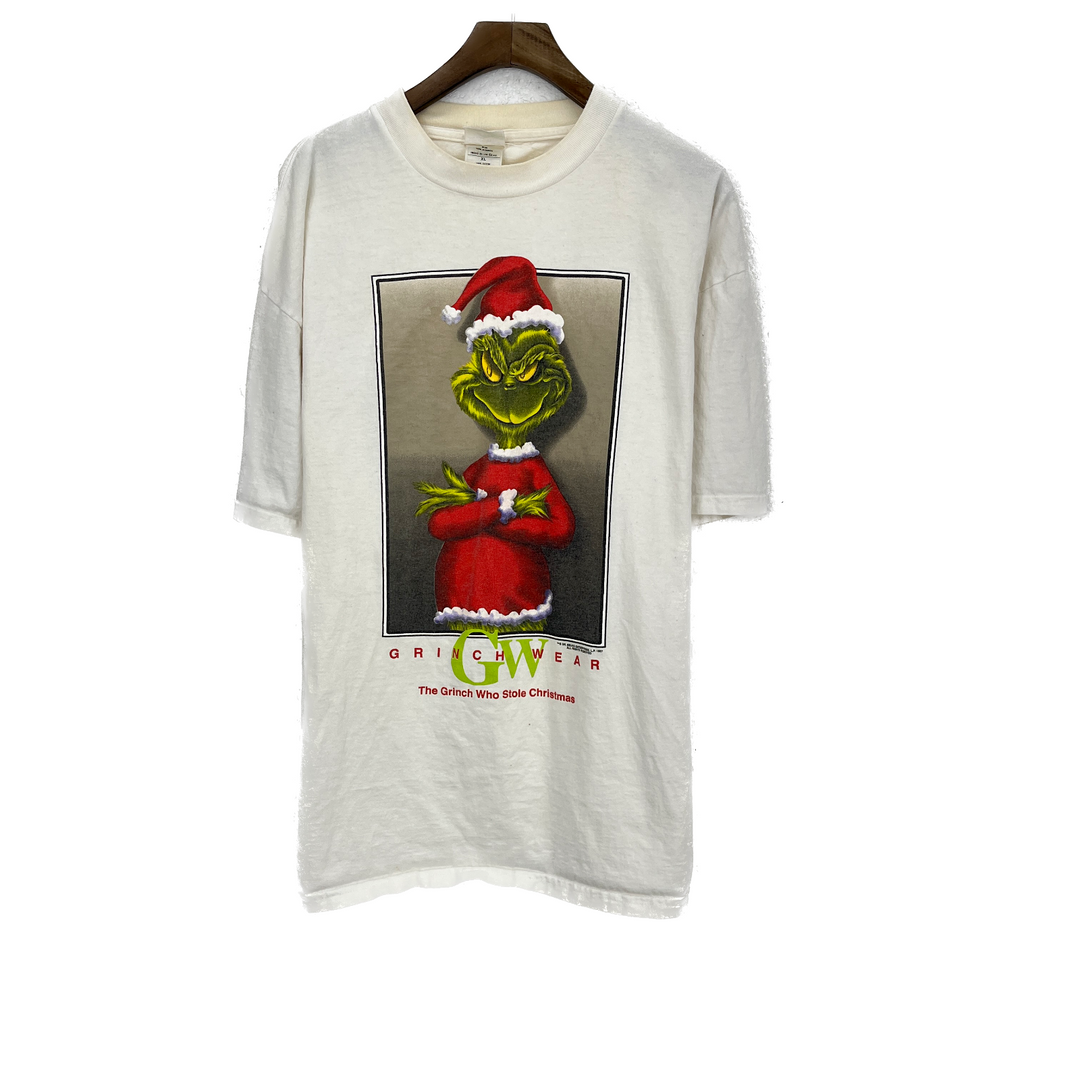 Vintage Grinch Wear Who Stole Christmas White T-shirt Size XL