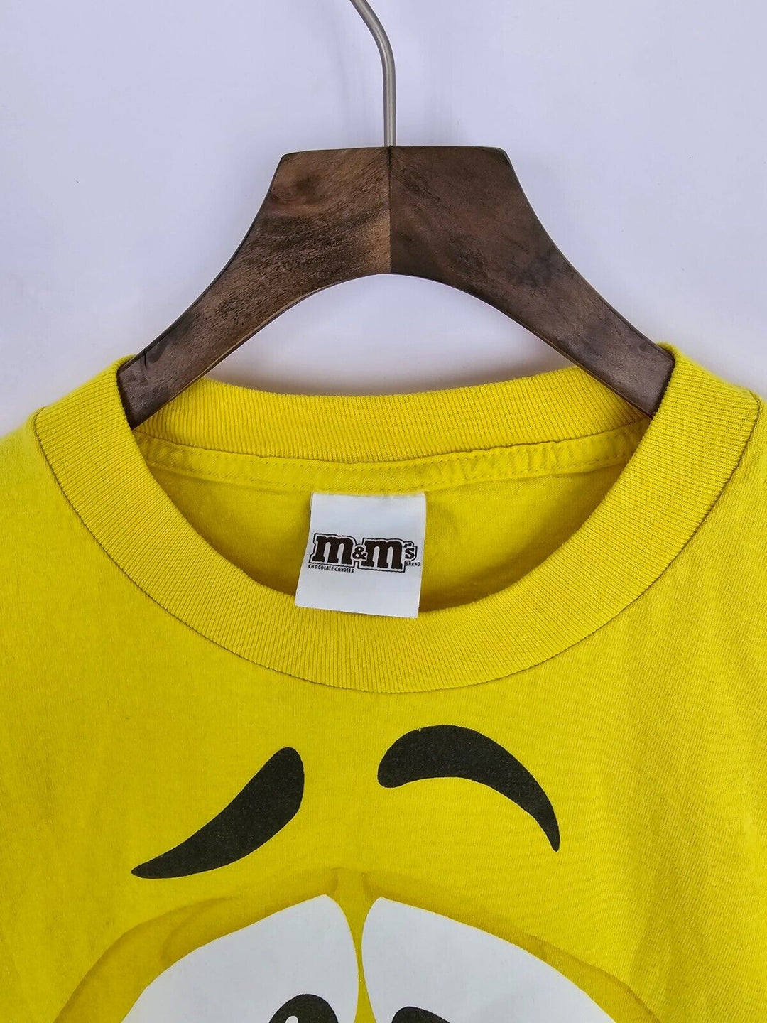 2009 Yellow M&M Candy Big Face Tee Shirt Size L Yellow