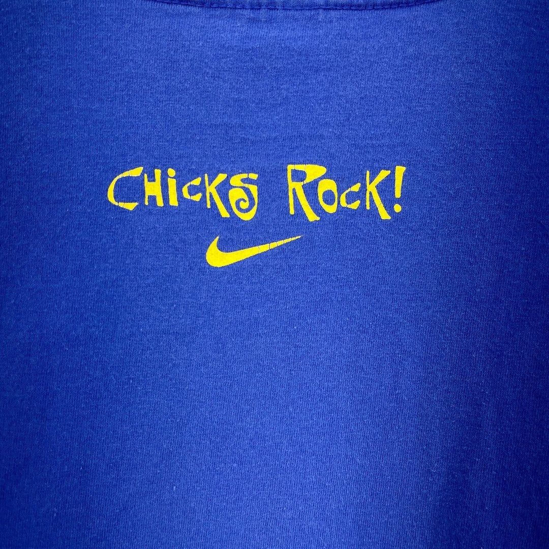 Vintage Nike Chicks Rock She Just Kicked Sand In My Face Blue T-shirt Size XL