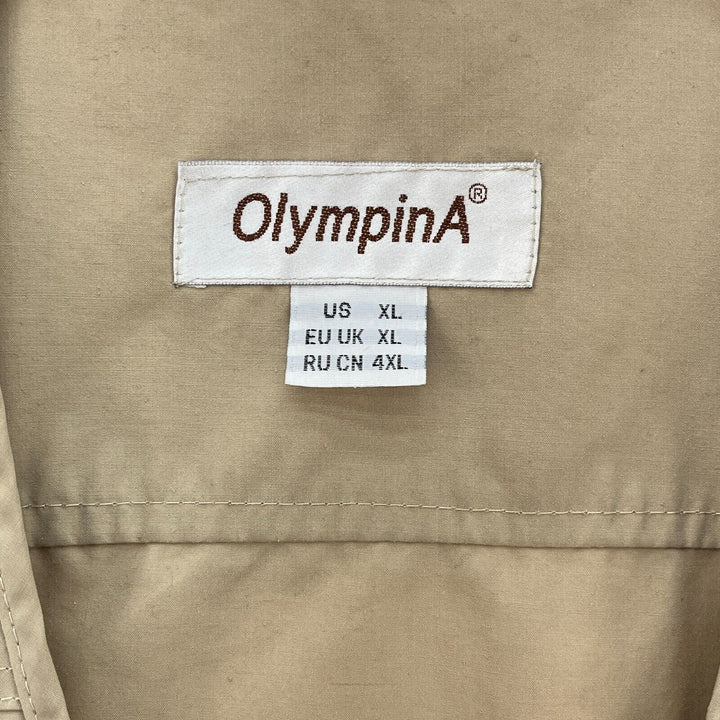 Vintage Olympina Full Zip Beige Fishing Vest Jacket Size XL