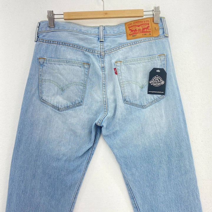 Vintage Levi's 501 Regular Straight Fit Jeans Denim Light Wash Blue Size 30