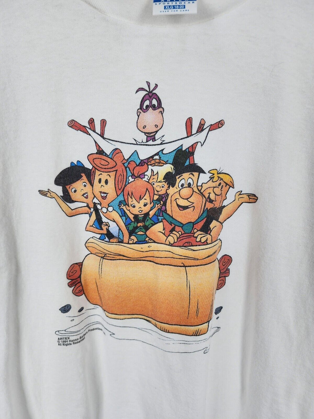 The Flintstones T Shirt Vintage 90s Hanna Barbera Cartoon Made In USA Size 18-20