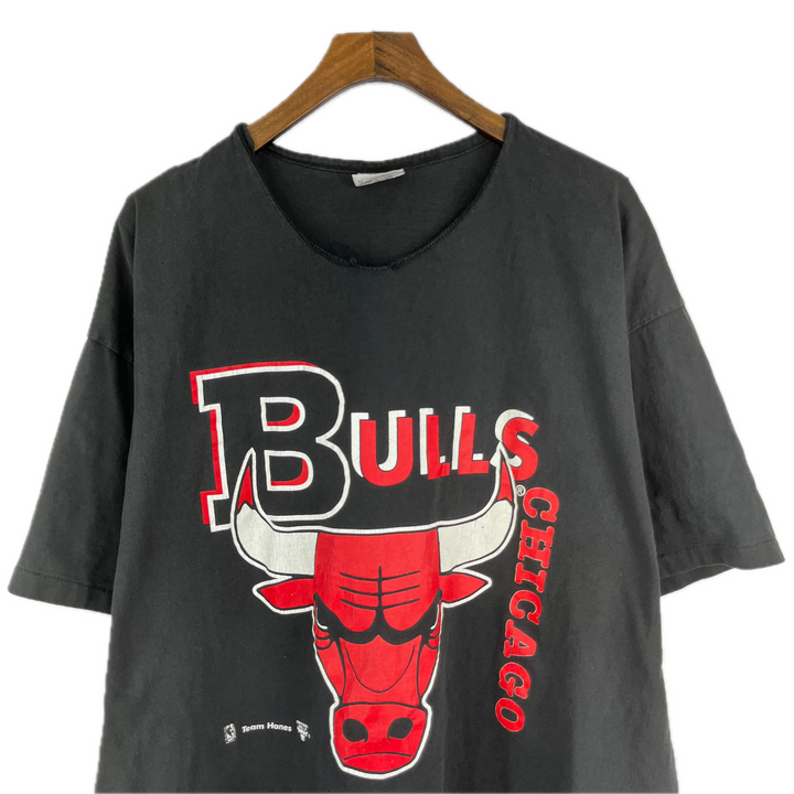 Vintage Chicago Bulls NBA Basketball Graphic T-Shirt Black Size XXL