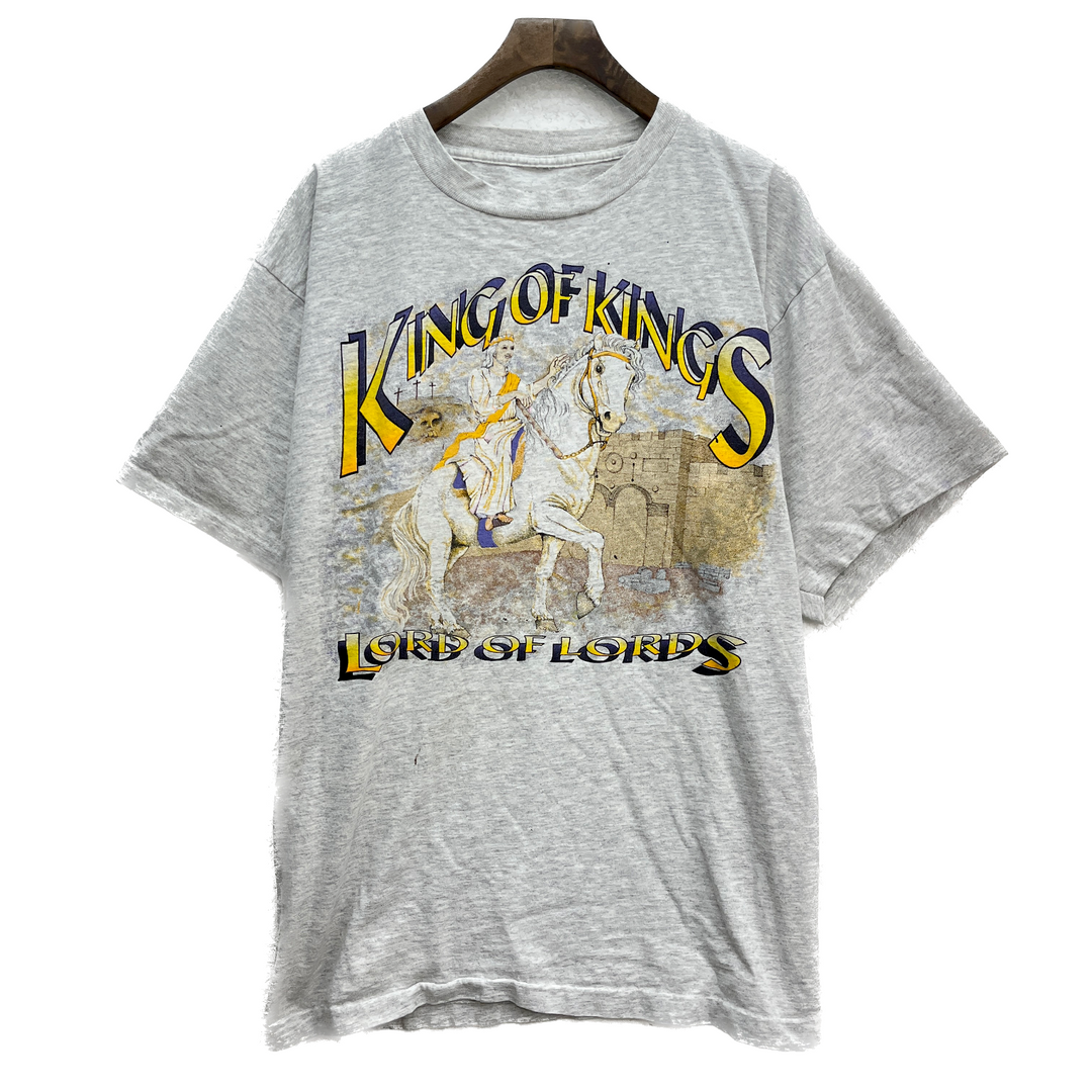 Vintage King Of Kings Lord Of Lords Gray T-shirt Size L