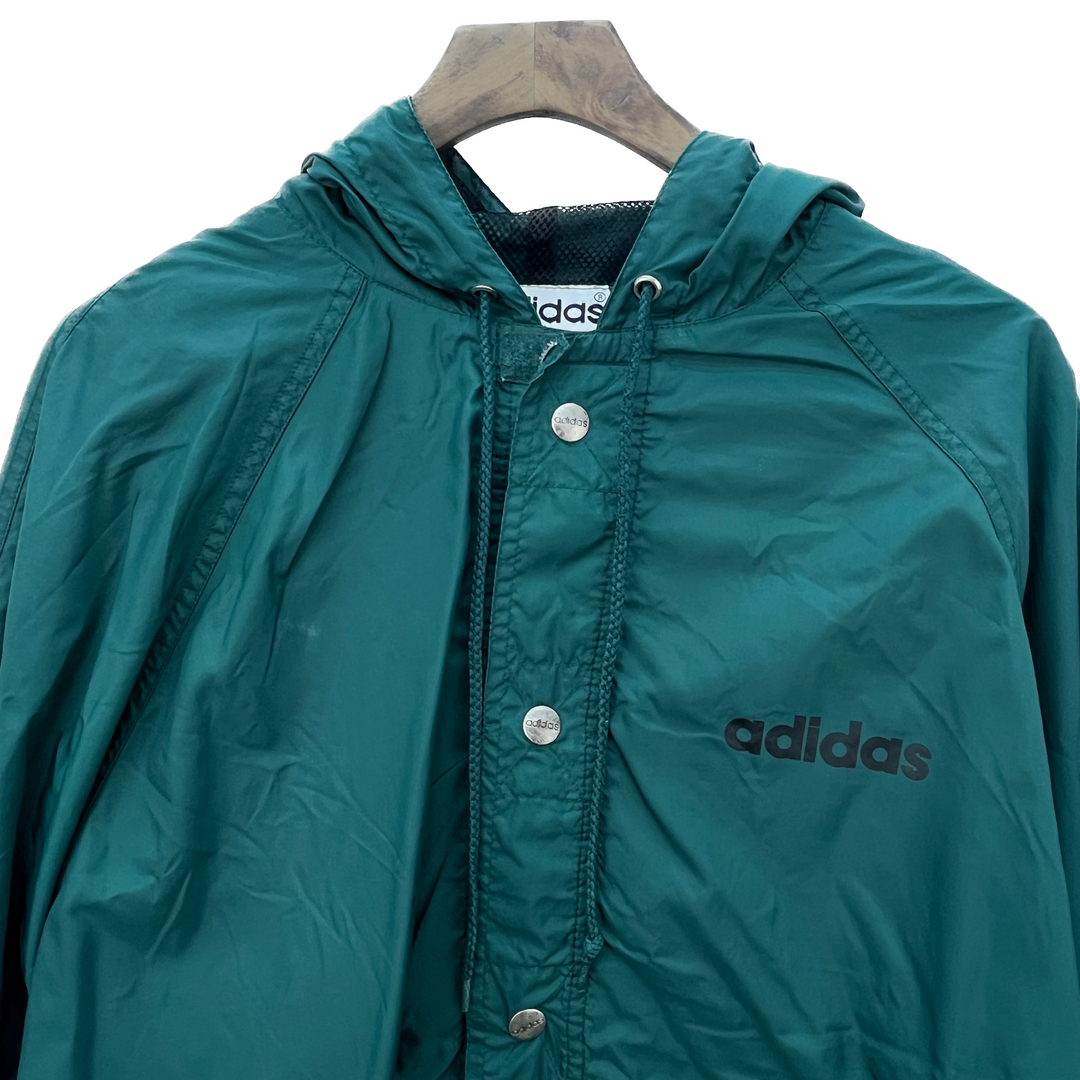 Vintage Adidas Snapped Hooded Light Jacket Size L