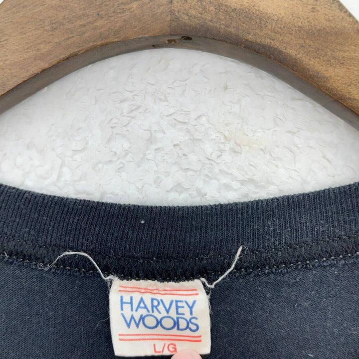 Vintage Harvey Woods Saturn Production Music Black T-shirt Size L