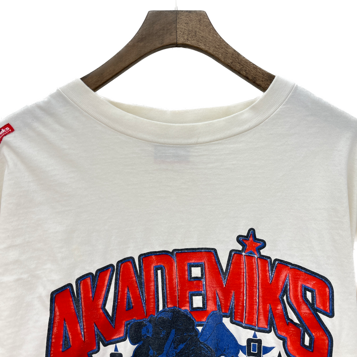 Vintage Akademiks Stadium Series Skateboard Long Sleeve White T-shirt Size L