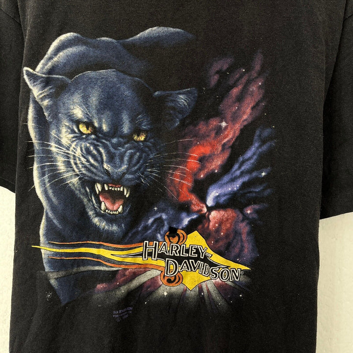 Vintage 1990 3D Emblem Harley Davidson Black Panther T-shirt Size XL Made In USA