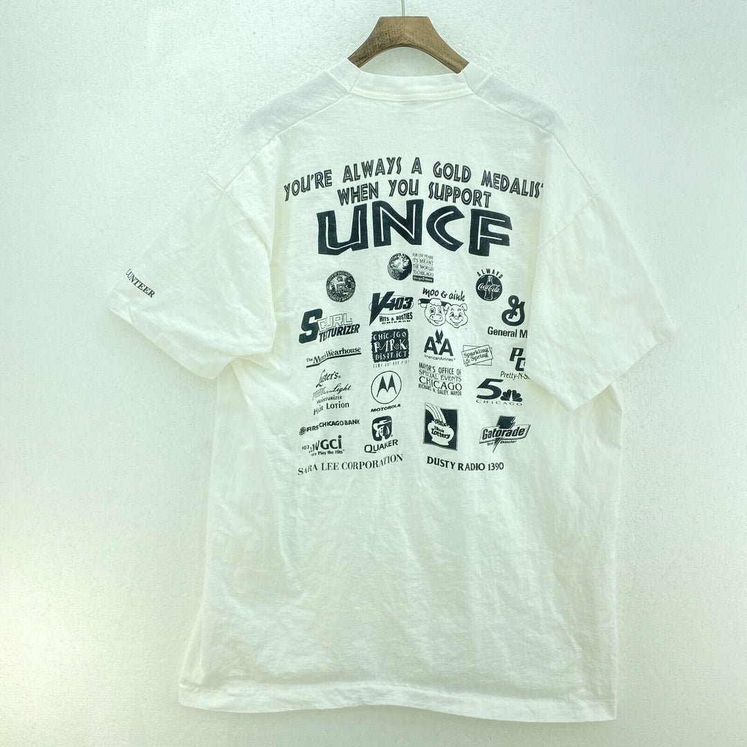 Vintage United Negro College Fund UNCF 97 Walk White T-shirt Size XL