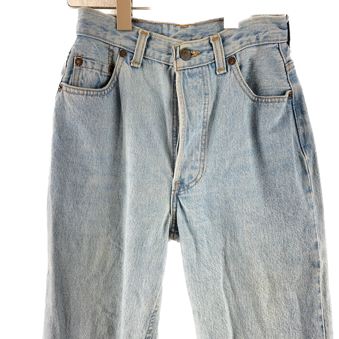 Vintage Levi's 501 Selvedge Edge Light Wash Button Fly Jeans 1980s Size 27