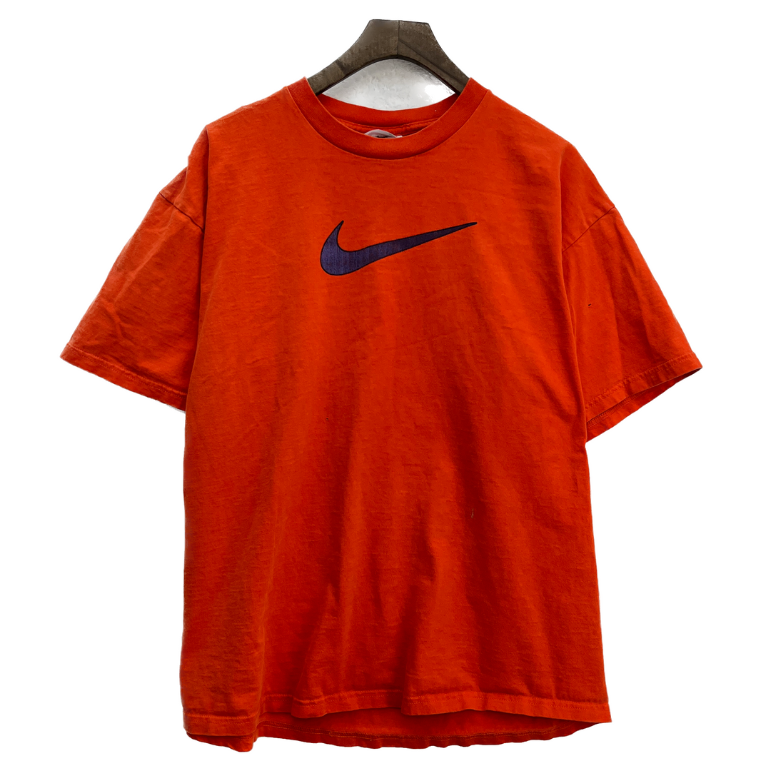 Vintage Nike Swoosh Big Mid Logo Red T-shirt Size L