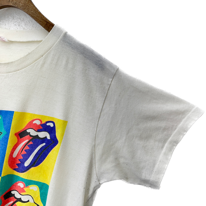 Vintage 1989 Rolling Stones Steel Wheel Tour Band Concert T-shirt White Size M