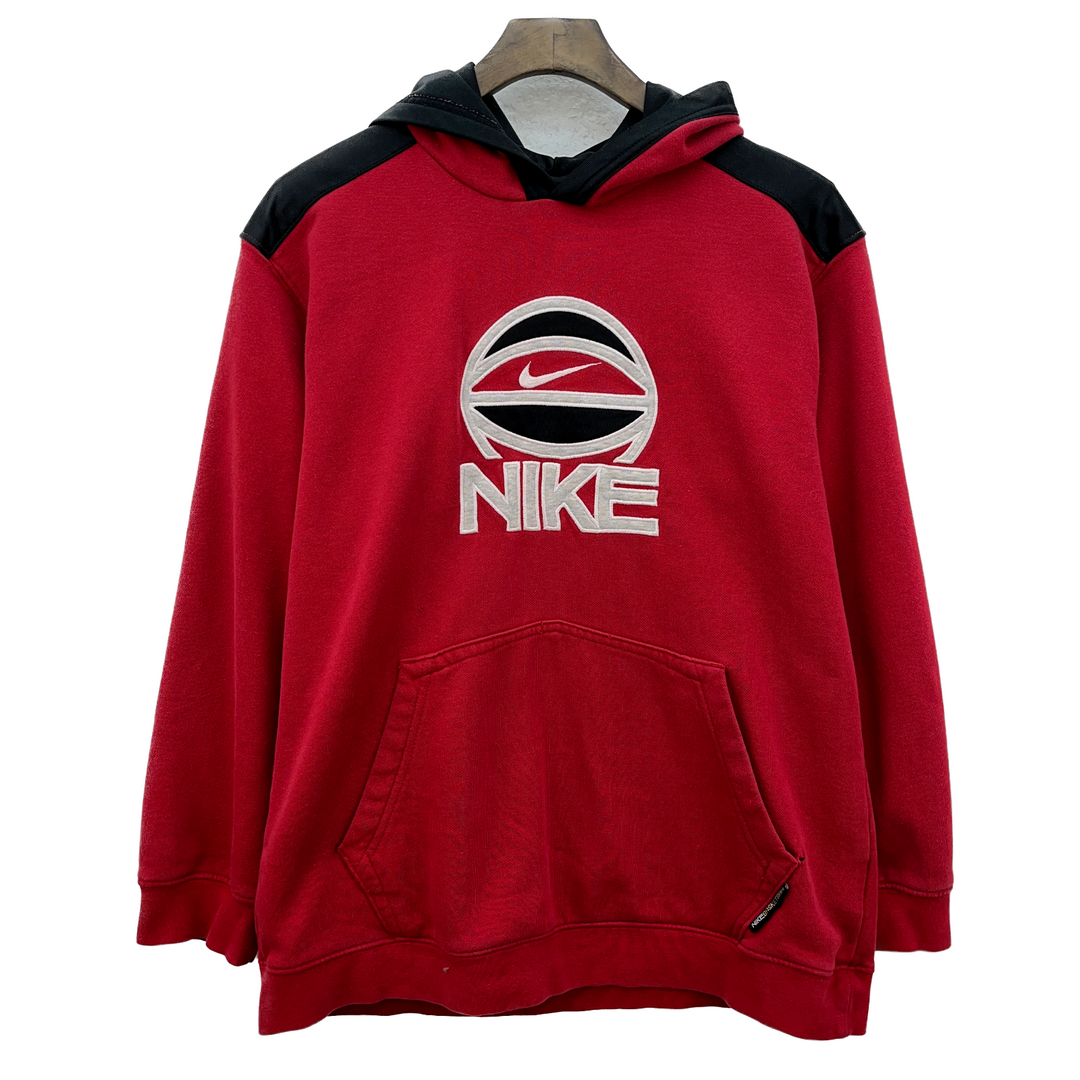 Vintage Nike Spell Out Basketball Red Hoodie Size L