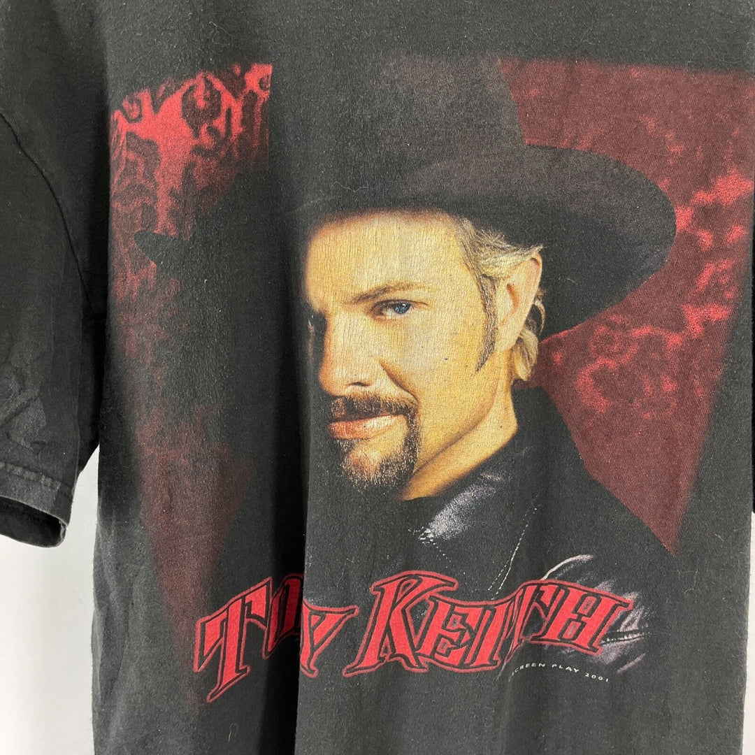 Vintage Screen Play 2001 Toby Keith I Wanna Talk About You Graphic Shirt Size L