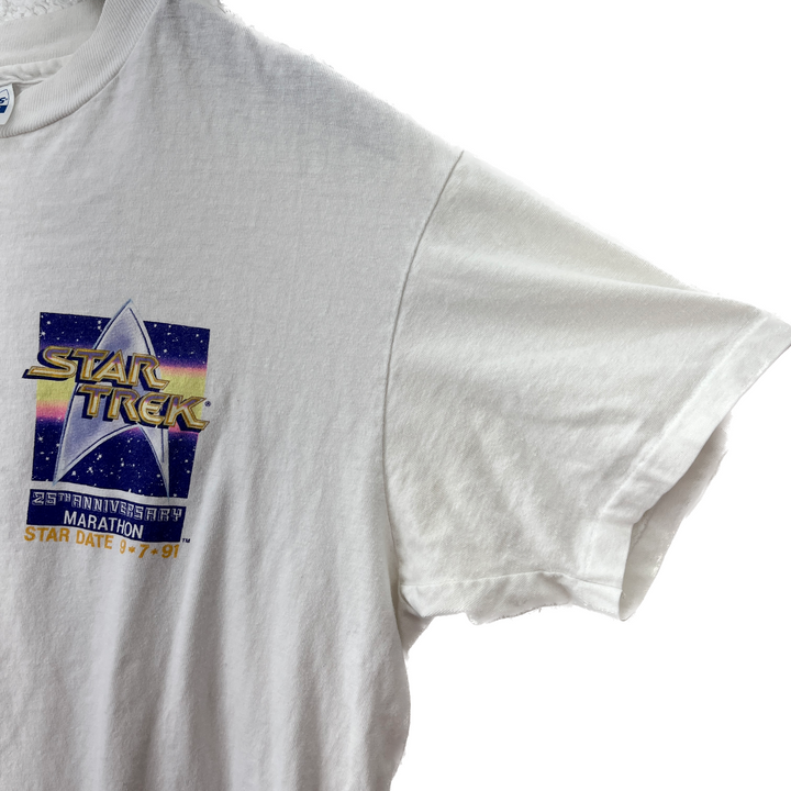 Vintage Star Trek 25 Anniversary Movie Marathon And Prosper White T-shirt L