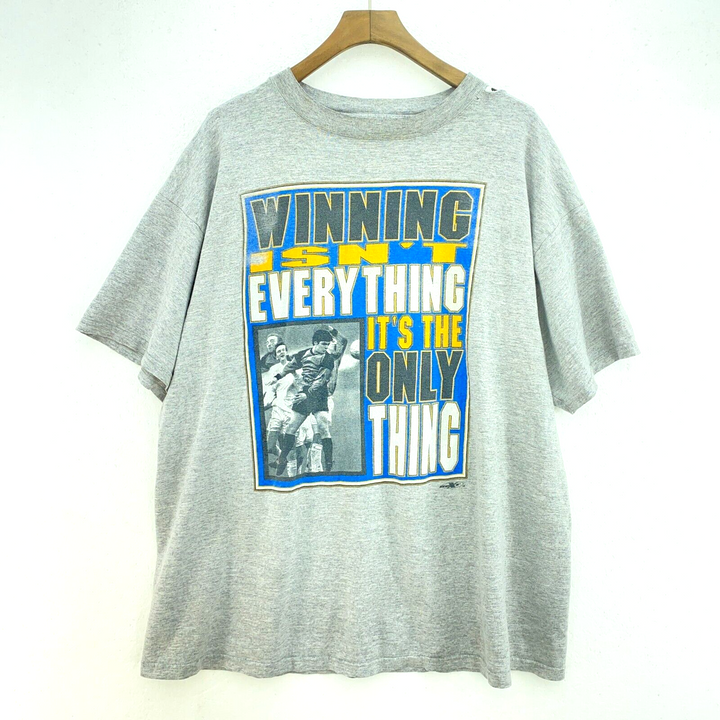 Vintage Soccer Football Graphic Quote Gray T-shirt Size XL