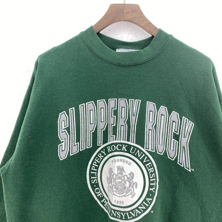 Vintage Slippery Rock Pennsylvania University Green Sweatshirt Size L