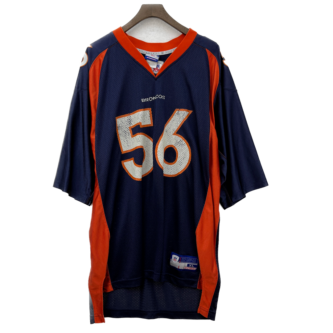 Vintage Reebok Denver Broncos NFL Al Wilson #56 Navy Blue Size XL Football