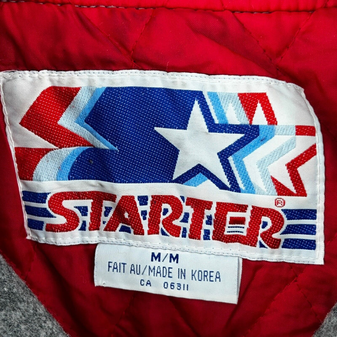 VTG 90s Calgary Flames NHL Starter Jacket XL Red Blasty Patch Full Zip