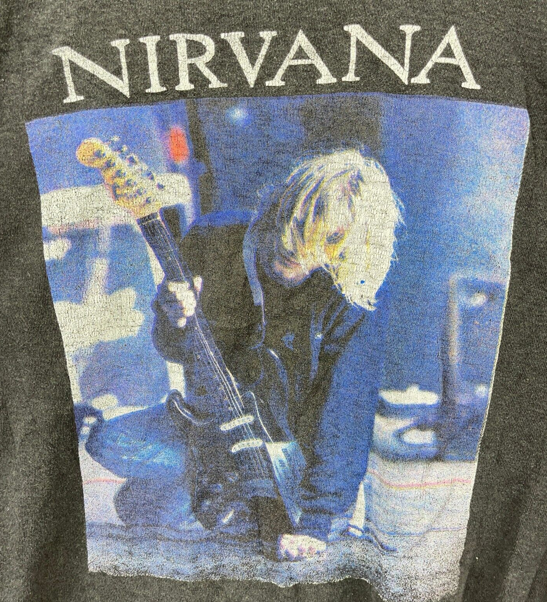 Vintage Nirvana Kurt Cobain Memorial Black T-Shirt L Bootleg Double Sided