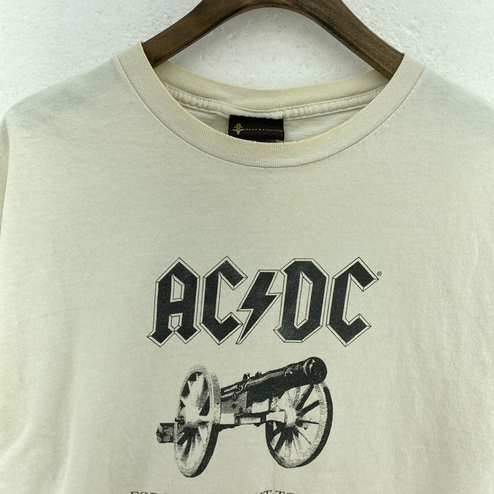 Vintage ACDC For Those About To Rock 2005 T-shirt Size L Ivory