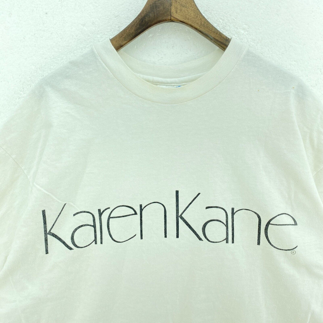 Karen Kane Fashion Designer Logo Vintage White T-shirt Size XL