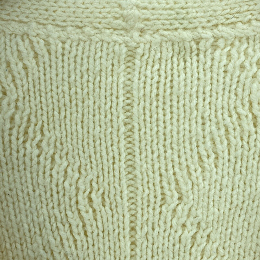 Vintage Sweater Knit 3D Size L Beige Women's