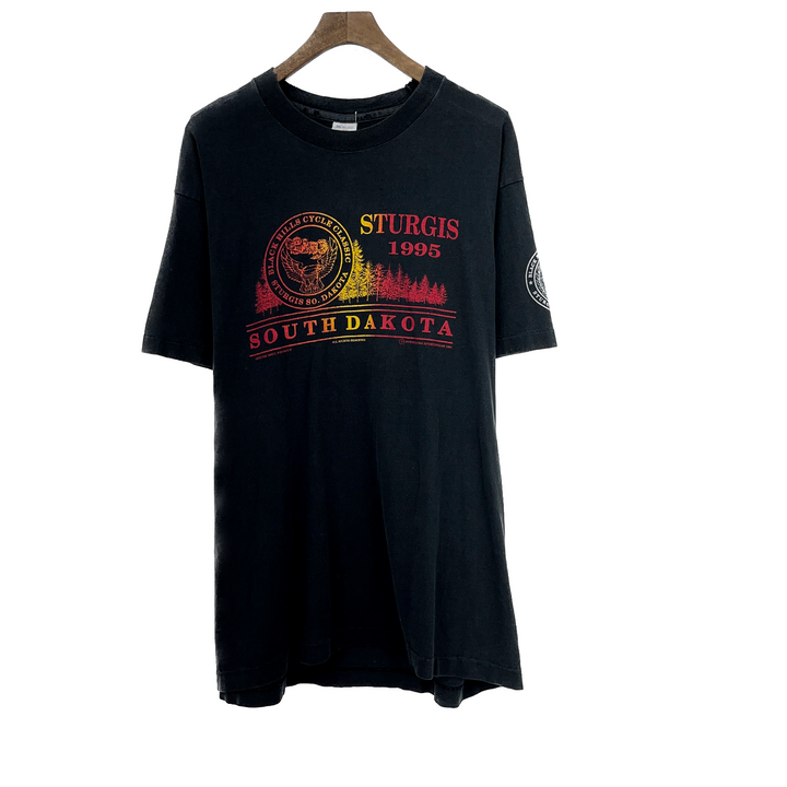 Vintage Sturgis South Dakota 1995 Black T-shirt Size XL