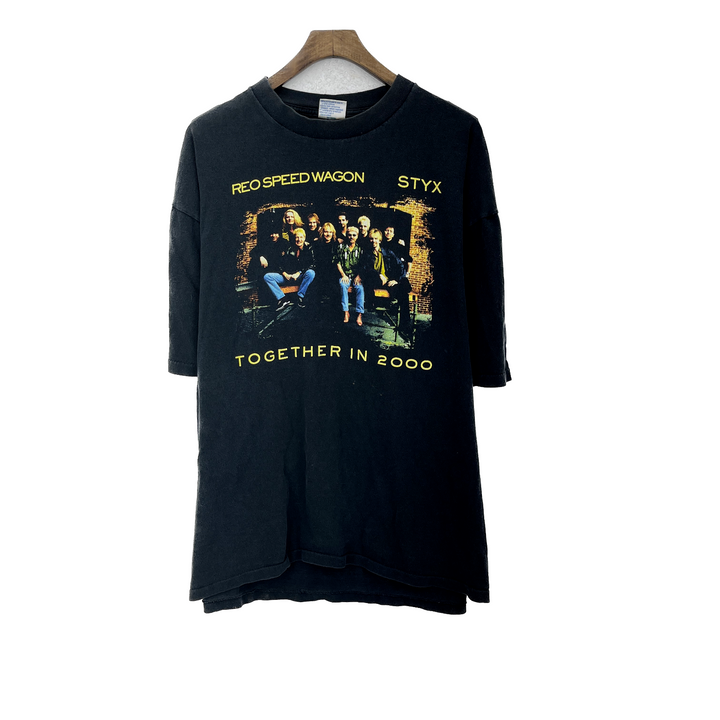 Vintage Styx Band Reo Speed Wagon Together In 2000 Black T-shirt Size XL