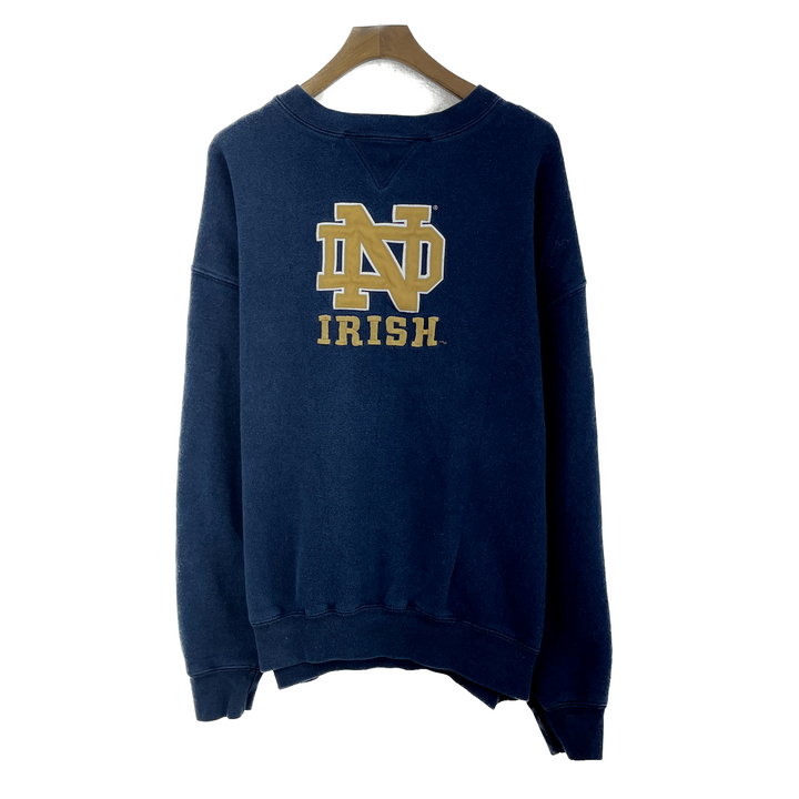 Vintage Notre Dame Fighting Irish NFL Football Navy Blue Sweatshirt Size L